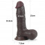 Фалоімітатор - 7.8'' Sliding Skin Dual Layer Dong Brown - [Фото 4]