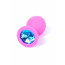 Анальна пробка - Jewellery Pink Silicon PLUG Medium Light Blue Diamond - [Фото 4]