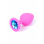 Анальна пробка - Jewellery Pink Silicon PLUG Medium Light Blue Diamond - [Фото 5]