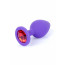 Анальна пробка - Jewellery Purple Silicon PLUG Medium Red Diamond - [Фото 5]