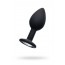 Анальна пробка - POPO Pleasure by TOYFA butt plug with S rhinestone, silicone, black, 7.2 cm, O 2.8  - [Фото 2]
