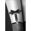 Гартер на ногу Bijoux Pour Toi - WITH BOW Black, сексуальная подвязка с бантиком, экокожа - [Фото 2]