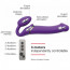 Безремневой страпон с вибрацией Strap-On-Me Vibrating Violet XL, диаметр 4,5см, пульт ДУ, регулируем - [Фото 2]