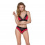 Трусики с широкой резинкой и кружевом Passion PS001 PANTIES red/black, size L - [Фото 1]