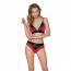 Трусики с широкой резинкой и кружевом Passion PS001 PANTIES red/black, size M - [Фото 1]
