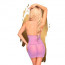 Мини-платье с кружевным лифом и стрингами Penthouse - Bedtime Story Purple L/XL - [Фото 1]