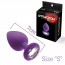 Анальная пробка с кристаллом MAI Attraction Toys №47 Purple, длина 7см, диаметр 2,5см - [Фото 1]