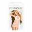 Комплект сорочка в стиле 60-х и трусики с доступом Penthouse - Libido Boost Red White L/XL - [Фото 2]