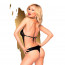 Боди с высоким воротником и глубоким декольте Penthouse - Perfect Lover Black L/XL - [Фото 1]