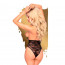 Боди с глубоким декольте и высокими трусиками Penthouse - Toxic Powder Black L/XL - [Фото 1]