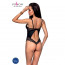 Боди из эко-кожи и кружева Loona Body black S/M - Passion - [Фото 1]