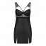 Бэби-долл из эко-кожи и кружева Loona Chemise black XXL/XXXL - Passion - [Фото 3]