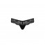 Кружевные трусики-танга с атласным бантиком Naja Thong black L/XL - Passion - [Фото 3]