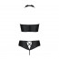 Комплект из эко-кожи: бра и трусики с имитацией шнуровки Nancy Bikini black L/XL - Passion - [Фото 4]