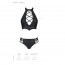 Комплект из эко-кожи: бра и трусики с имитацией шнуровки Nancy Bikini black S/M - Passion - [Фото 5]