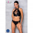 Комплект из эко-кожи: бра и трусики с имитацией шнуровки Nancy Bikini black XXL/XXXL - Passion - [Фото 2]