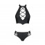 Комплект из эко-кожи: бра и трусики с имитацией шнуровки Nancy Bikini black XXL/XXXL - Passion - [Фото 3]