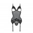 Корсет Passion Christa Corset black L/XL: с подвязками и ажурным лифом, стринги в комплекте  - [Фото 3]