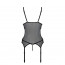Корсет Passion Christa Corset black S/M: с подвязками и ажурным лифом, стринги в комплекте  - [Фото 4]