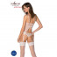 Корсет Passion Ursula Corset white XXL/XXXL, с пажами, трусики с ажурным декором и открытым шагом - [Фото 1]