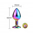 Металлическая анальная пробка MAI Attraction Toys №73 RAINBOW - [Фото 1]