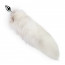 Металлическая анальная пробка с хвостом из натурального меха Art of Sex size M White fox - [Фото 2]