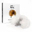 Металлическая анальная пробка с хвостом из натурального меха Art of Sex size M White fox - [Фото 3]