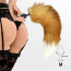 Силиконовая анальная пробка с хвостом из натурального меха Art of Sex size M Red fox - [Фото 3]