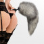 Силиконовая анальная пробка с хвостом из натурального меха Art of Sex size M Artctic fox - [Фото 2]