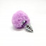 Металлическая анальная пробка Кроличий хвостик Alive Fluffly Twist Plug S Purple - [Фото 2]