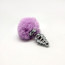Металлическая анальная пробка Кроличий хвостик Alive Fluffly Twist Plug M Purple - [Фото 1]