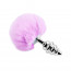 Металлическая анальная пробка Кроличий хвостик Alive Fluffly Twist Plug L Purple - [Фото 1]