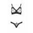 Комплект из экокожи CELINE BIKINI 4XL/5XL — Passion: открытый бра с лентами, стринги со шнуровкой - [Фото 2]