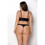 Комплект из эко-кожи с люверсами и ремешками Malwia Bikini black 6XL/7XL — Passion, бра и трусики - [Фото 1]