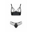 Комплект из эко-кожи с люверсами и ремешками Malwia Bikini black 6XL/7XL — Passion, бра и трусики - [Фото 2]