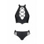 Комплект из эко-кожи Nancy Bikini black 4XL/5XL - Passion, бра и трусики с имитацией шнуровки - [Фото 2]