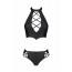 Комплект из эко-кожи Nancy Bikini black 6XL/7XL - Passion, бра и трусики с имитацией шнуровки - [Фото 2]