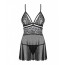 Obsessive 838-BAB-1 babydoll & thong black S/M - [Фото 4]