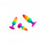 Анальная пробка Wooomy Hiperloo Silicone Rainbow Plug M - [Фото 3]