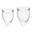 Набор менструальных чаш Satisfyer Feel Confident (Transparent), 15мл и 20мл, мешочек для хранения - [Фото 1]