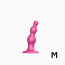 Насадка для страпона Strap-On-Me DILDO PLUG BEADS FRAMBOISE METALLIC - M - [Фото 1]