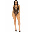 Leg Avenue Net and lace halter bodysuit OS Black - [Фото 6]