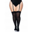 Leg Avenue Nylon Thigh Highs + PLUS SI Black - [Фото 4]