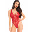 Leg Avenue Floral lace thong teddy OS Red - [Фото 1]
