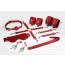 Набор Feral Feelings BDSM Kit 7 Red, наручники, поножи, коннектор, маска, паддл, кляп, зажимы - [Фото 1]