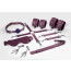 Набор Feral Feelings BDSM Kit 7 Burgundy, наручники, поножи, коннектор, маска, паддл, кляп, зажимы - [Фото 1]