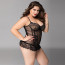 Кружевной корсет JSY «Сексуальная Белла» Plus Size Black, мелкая сетка, гипюр, чашки с косточками - [Фото 4]