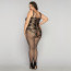 Сетчатый бодистокинг JSY «Нежная Люси» Plus Size, black, имитация боди, имитация шнуровки - [Фото 4]