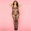 Сетчатый бодистокинг JSY «Любовница Зоуи» Plus Size Новинки, Black, имитация чулков, доступ - [Фото 1]