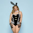 Эротический костюм зайки JSY «Страстная Мэдисон» Plus Size, Black, боди, ушки, перчатки, хвост, чоке - [Фото 1]